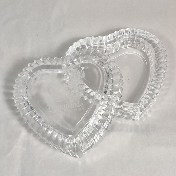 Disney Parks Disneyland Arribas Brothers Glass Heart Trinket Box Mickey Minnie - Picture 4 of 7